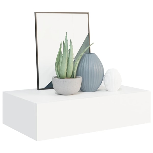 vidaXL Väggmonterad låda vit 40x23,5x10 cm MDF Vit
