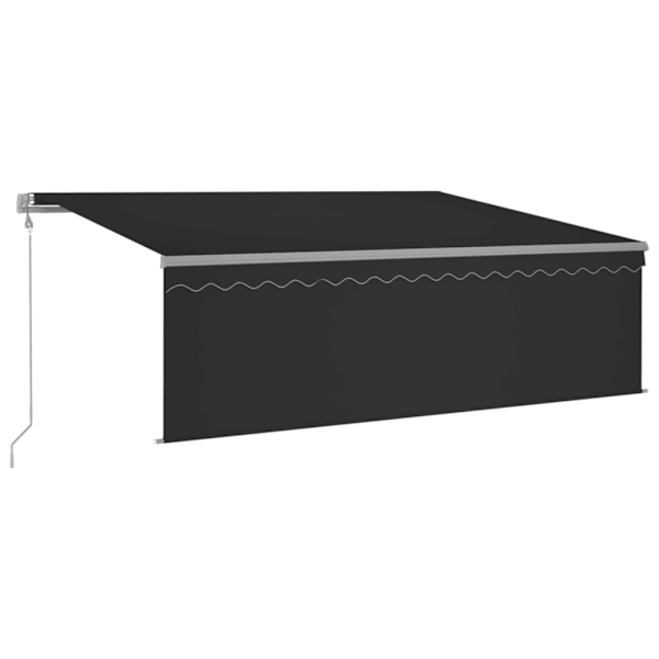 vidaXL Automatisk markis med vindsensor rullgardin LED 4x3 m antracit Antracit