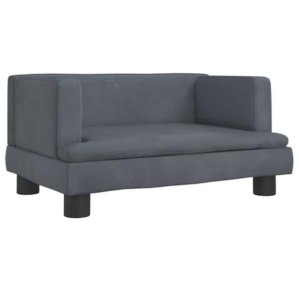 vidaXL Barnsoffa mörkgrå 60x40x30 cm sammet Grå