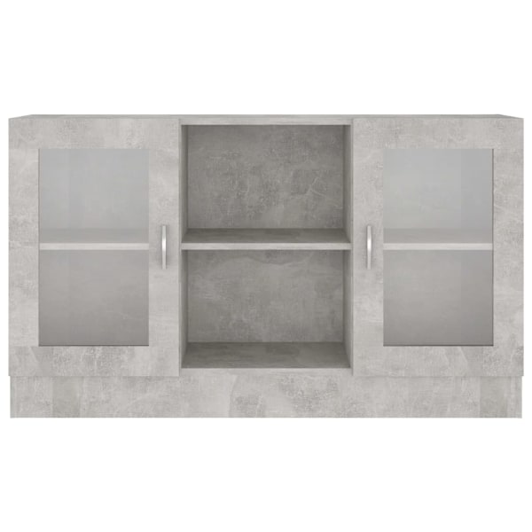 vidaXL Vitrinskåp betonggrå 120x30,5x70 cm konstruerat trä grå
