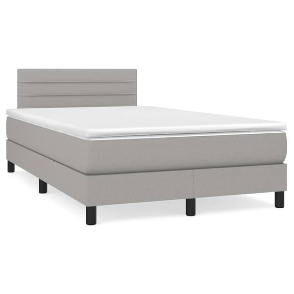 vidaXL Ramsäng med madrass ljusgrå 120x200 cm tyg Grå