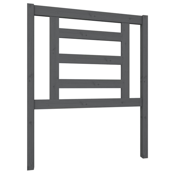 vidaXL Sänggavel grå 81x4x100 cm massiv furu Grå