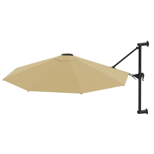 vidaXL Väggmonterat parasoll med metallstång 300 cm taupe Taupe