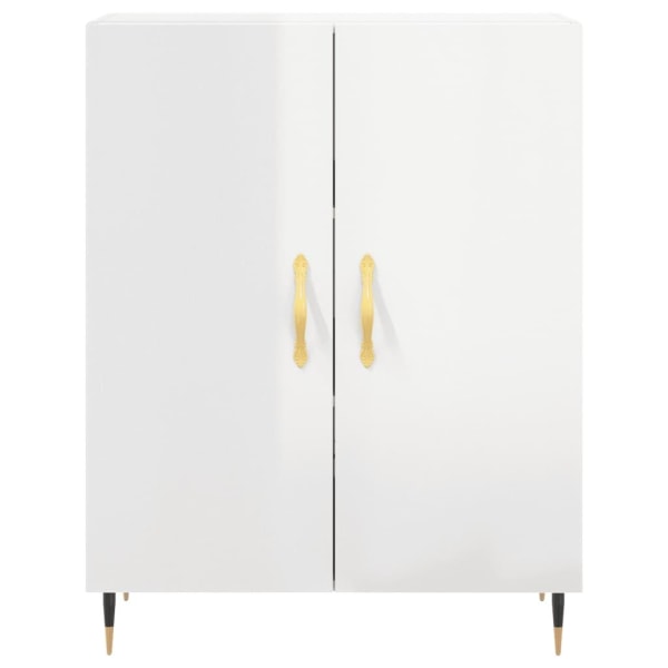 vidaXL Högskåp högglans vit 69,5x34x180 cm konstruerat trä Vit