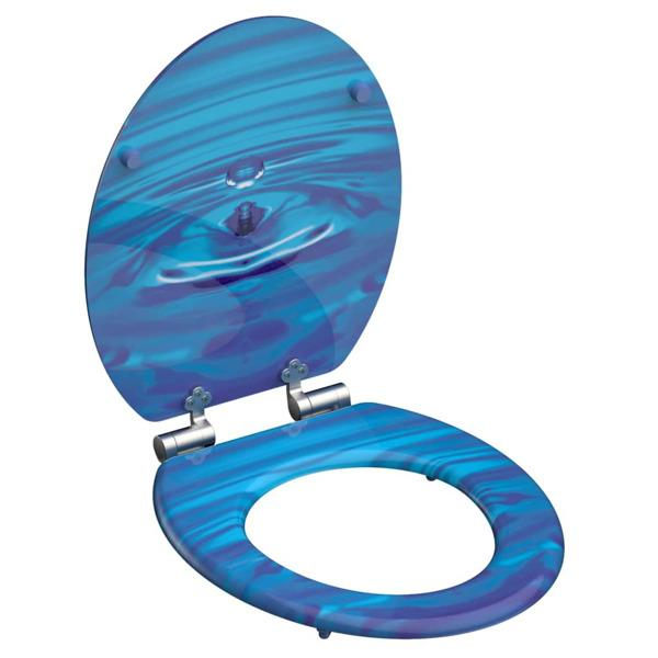 SCHÜTTE Toalettsits med mjuk stängning BLUE DROP Blå