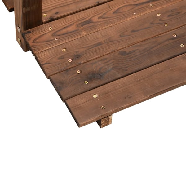 vidaXL Trädgårdsbro med kedjeräcken 150x67x56cm massivt granträ Brun