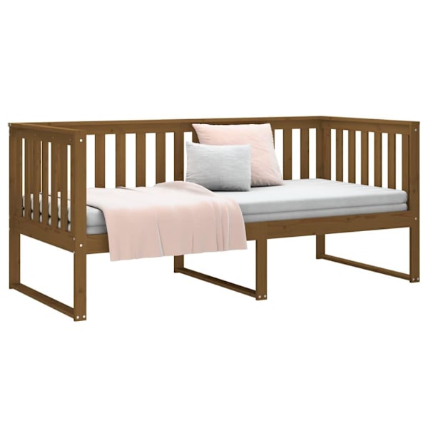 vidaXL Dagbädd honungsbrun 90x190 cm massiv furu Brun