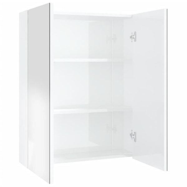 vidaXL Spegelskåp för badrum vit glänsande 60x15x75 cm MDF Vit