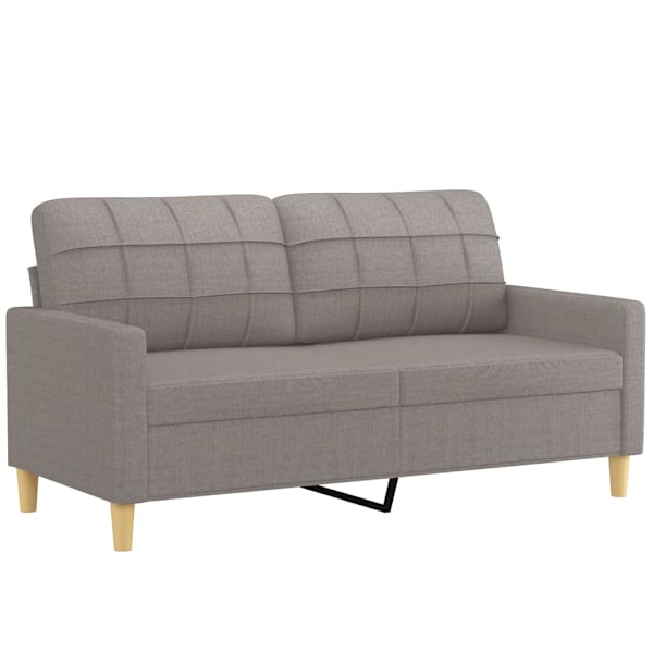vidaXL Soffgrupp med dynor 2 delar Taupe tyg Taupe