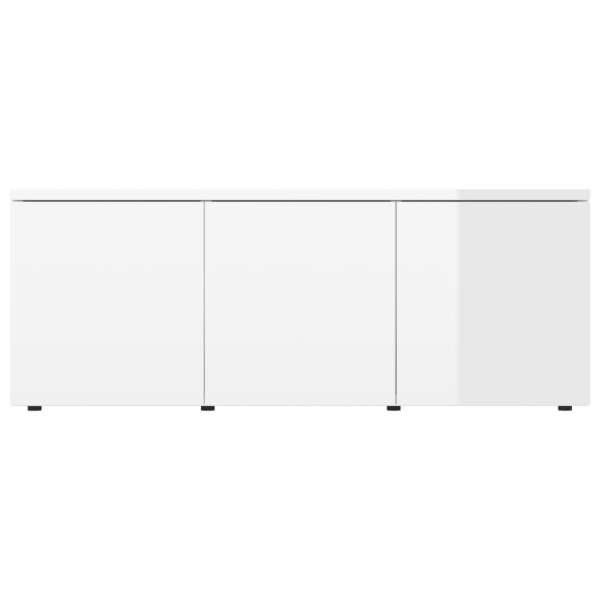 vidaXL TV-bänk vit högglans 80x34x30 cm spånskiva Vit