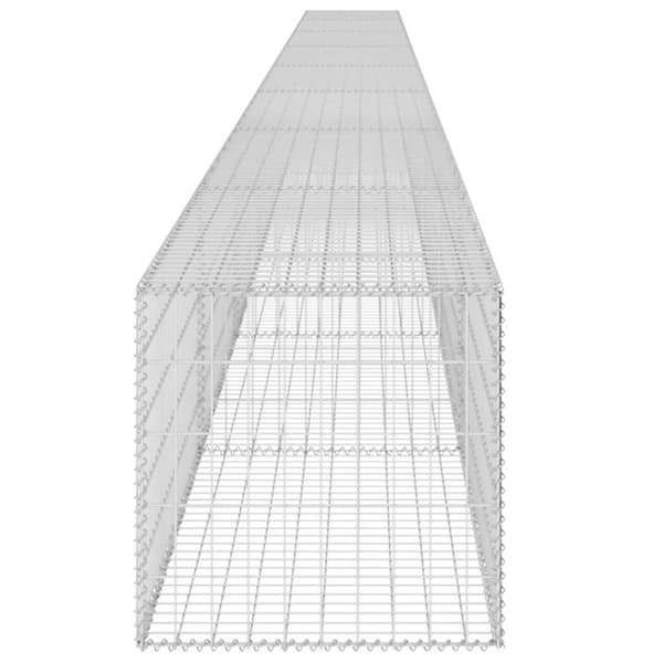 vidaXL Gabionmur i galvaniserat stål 900x50x50 cm Silver