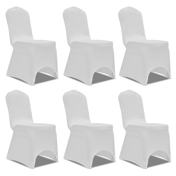 vidaXL Stolsöverdrag stretch 6 st vit Vit