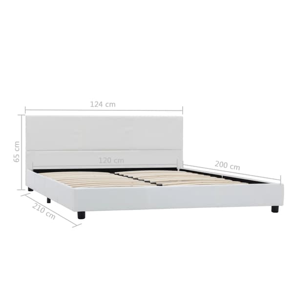 vidaXL Sängram vit konstläder 120x200 cm Vit