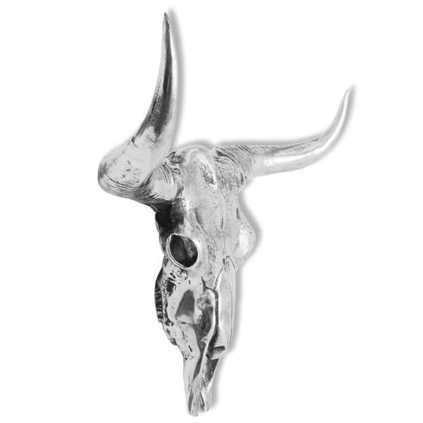 vidaXL Väggmonterad dödskalledekoration aluminium silver Silver