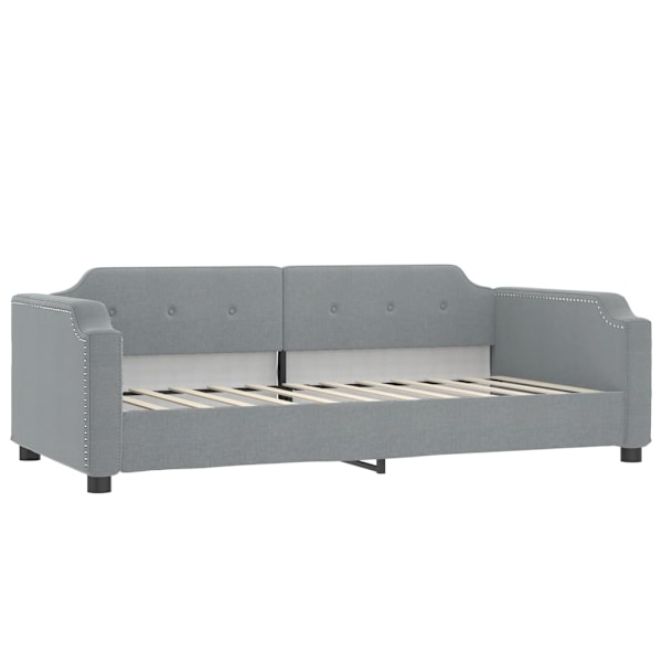 vidaXL Dagbädd utdragbar ljusgrå 100x200 cm tyg Grå