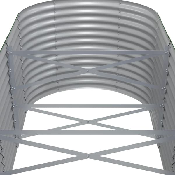 vidaXL Odlingslåda pulverlackerat stål 620x80x68 cm grå Grå