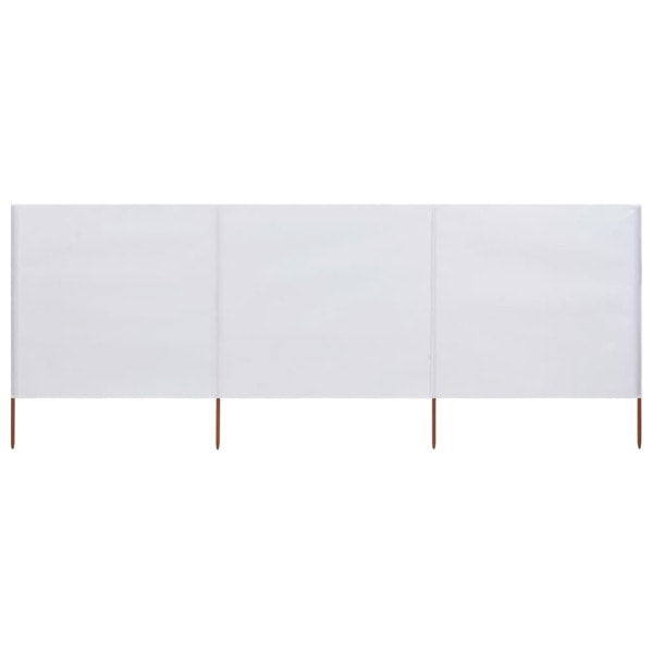 vidaXL Vindskydd 3 paneler tyg 400x80 cm sandvit Vit