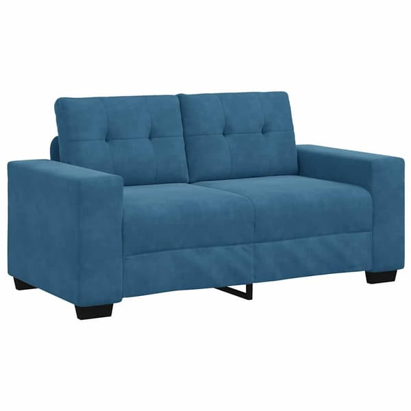 vidaXL Soffset 3 pcs Blå 221 x 80 x 80 cm Sammet Blå
