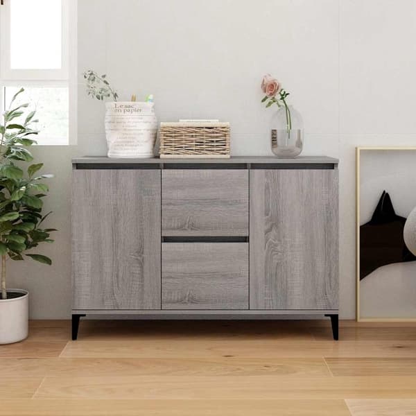 vidaXL Skänk grå sonoma 102x35x70 cm konstruerat trä Grå