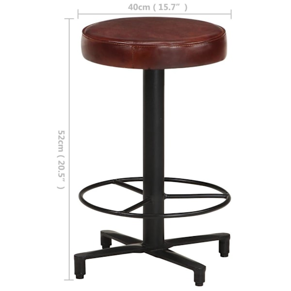 vidaXL Barstolar 2 st 52 cm äkta läder Brun