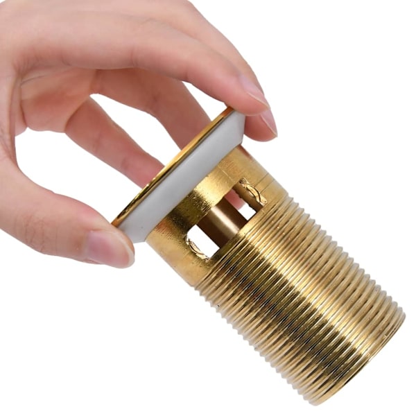 vidaXL Pop-up bottenventil med överflödesfunktion guld 6,4x6,4x9,1 cm Guld