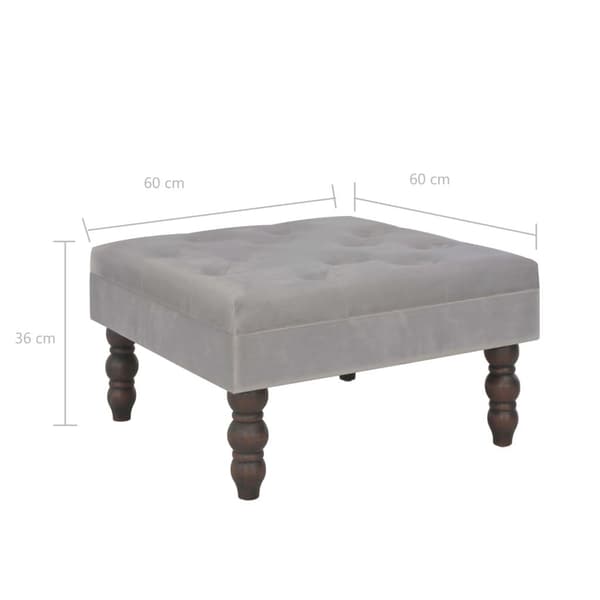 vidaXL Pall mörkgrå 60x60x36 cm sammet grå