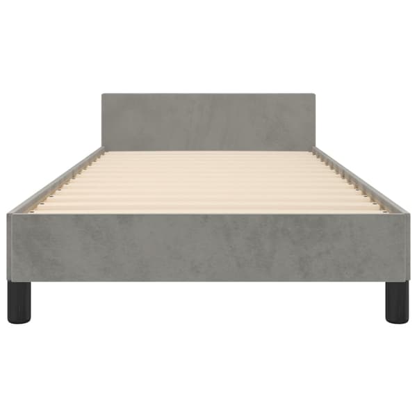 vidaXL Sängram utan madrass ljusgrå 80x200 cm sammet Grå