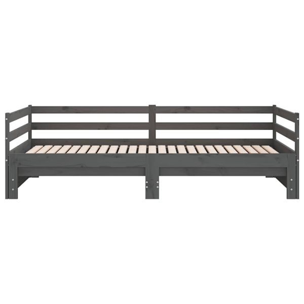 vidaXL Dagbädd utdragbar grå massiv furu 2x(90x200) cm grå