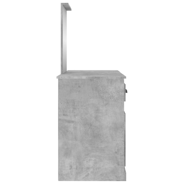 vidaXL Sminkbord med spegel betonggrå 130x50x132,5 cm Grå