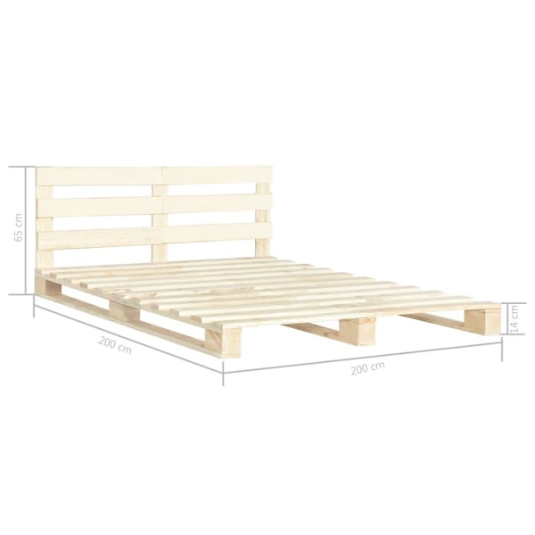 vidaXL Pallsängram massiv furu 200x200 cm Brun