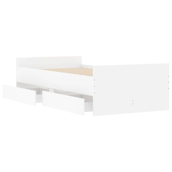 vidaXL Sängram med lådor vit 100x200 cm Vit
