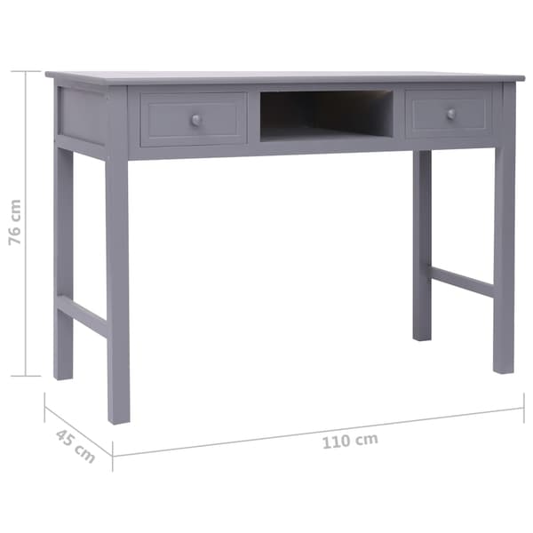 vidaXL Skrivbord grå 110x45x76 cm trä grå