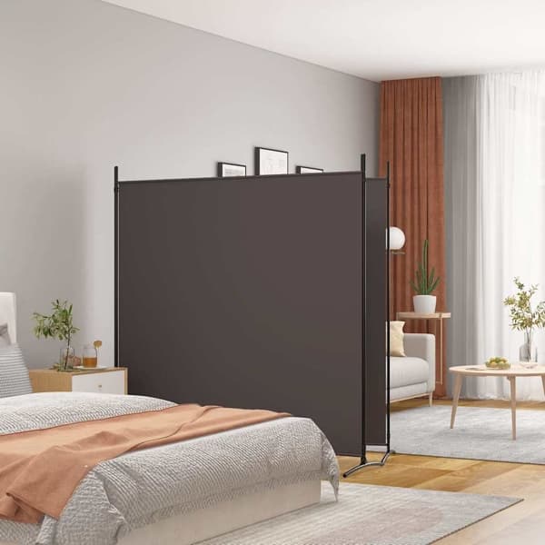 vidaXL Rumsavdelare 2 paneler brun 348x180 cm tyg Brun