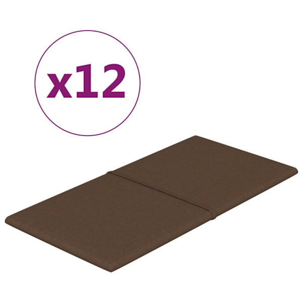 vidaXL Väggpaneler 12 st brun 60x30 cm tyg 2,16 m² Brun