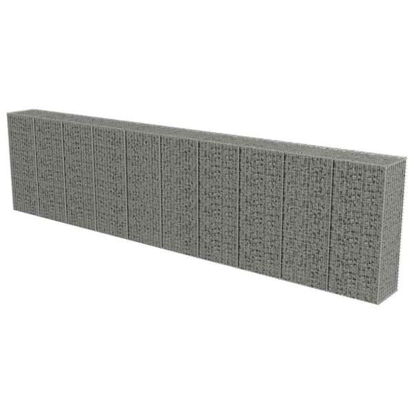 vidaXL Gabionmur i galvaniserat stål 600x50x150 cm Silver