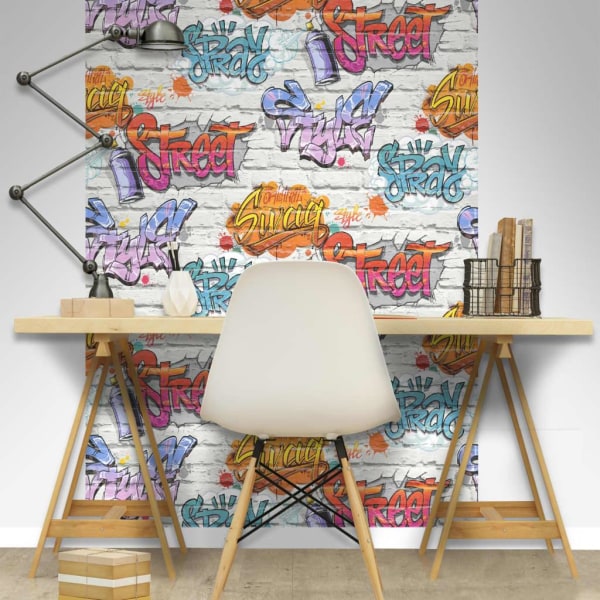 DUTCH WALLCOVERINGS Tapet graffiti flerfärgad L179-05 multifärg