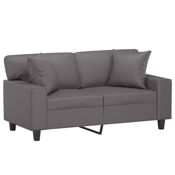 vidaXL 2-sits soffa med prydnadskuddar grå 120 cm konstläder Grå