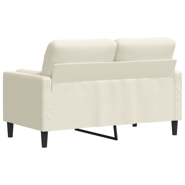 vidaXL 2-sitssoffa med prydnadskuddar gräddvit 120 cm sammet Kräm