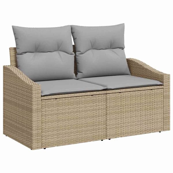 vidaXL Soffset 7 st Beige och Grå konstrotting Beige