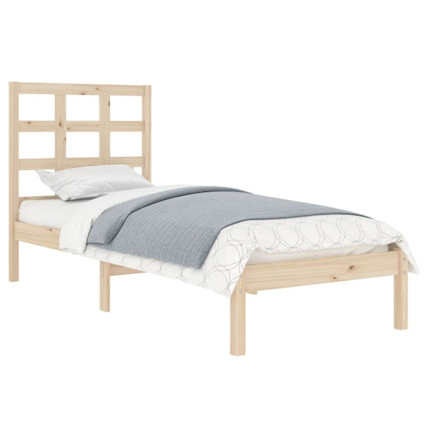 vidaXL Sängram massivt trä 90x190 cm Brun