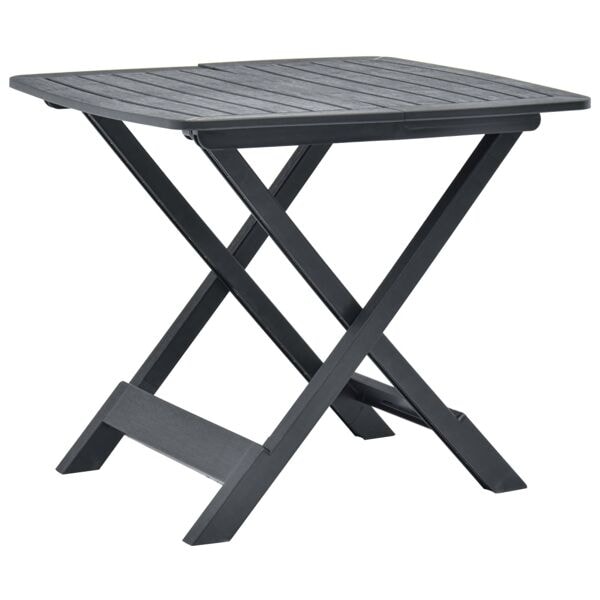 vidaXL Hopfällbart trädgårdsbord antracit 79x72x70 cm plast Antracit