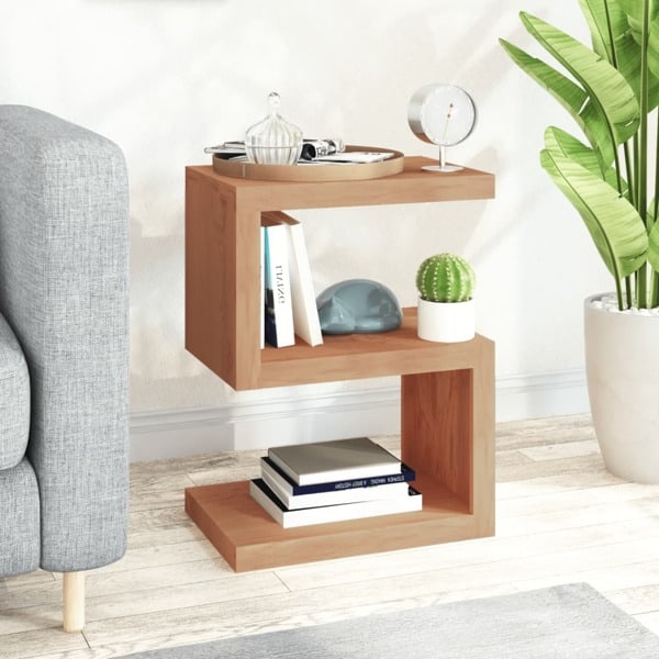 vidaXL Sidobord 45x30x60 cm massiv teak Brun