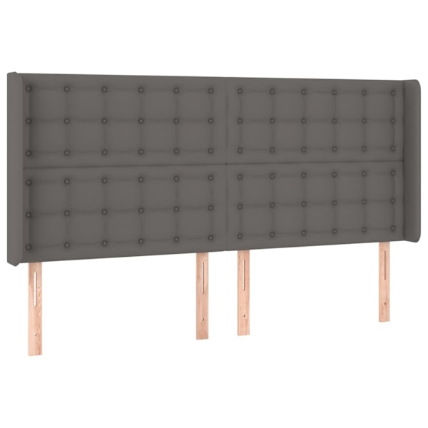 vidaXL Sänggavel med kanter grå 183x16x118/128 cm konstläder Grå