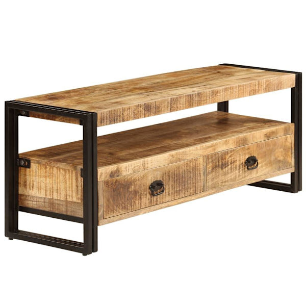 vidaXL TV-bänk 120x35x45 cm massivt mangoträ Brun