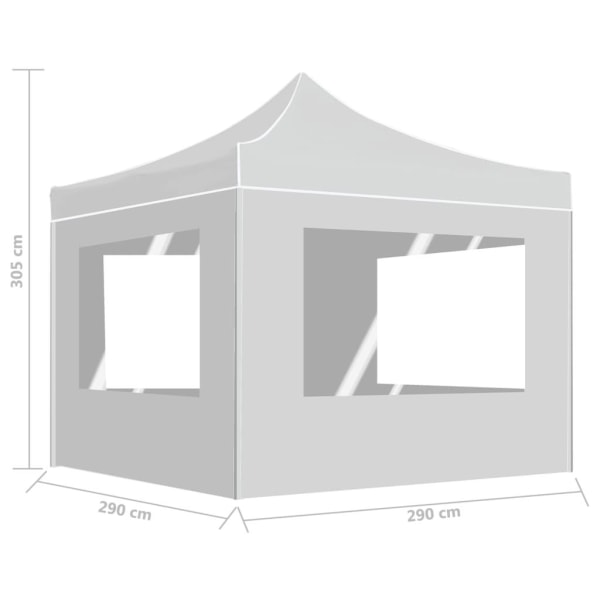 vidaXL Hopfällbart partytält med väggar aluminium 3x3 m vit Vit