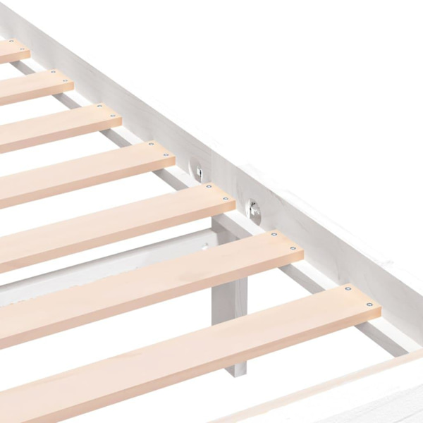 vidaXL Sängram massiv furu 90x190 cm vit