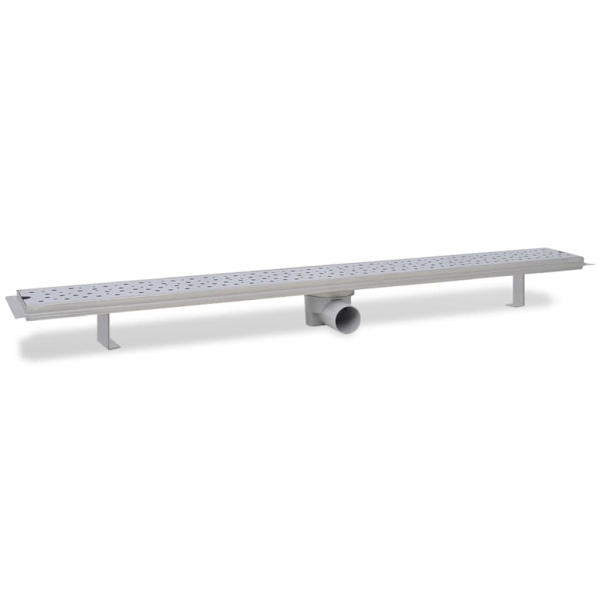 vidaXL Avlång golvbrunn 2 st bubblor rostfritt stål 1030x140 mm