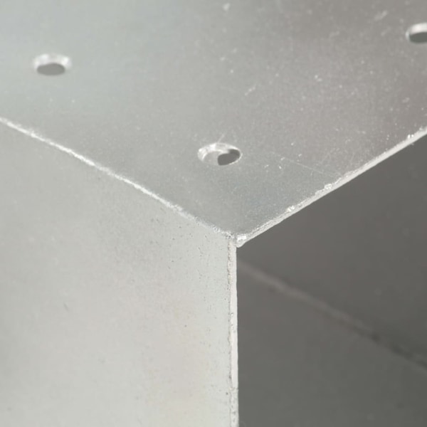 vidaXL Stolpbeslag 4 st Y-form galvaniserad metall 81x81 mm Silver
