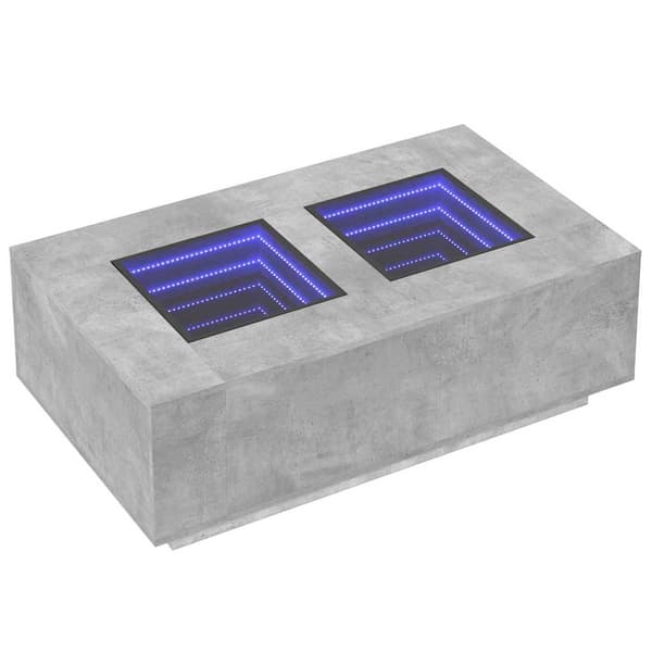 vidaXL Soffbord med Infinity LEDs betonggrå 116x69x40 cm Grå