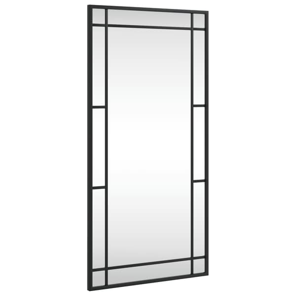 vidaXL Väggspegel svart 40x80 cm rektangulär järn Svart